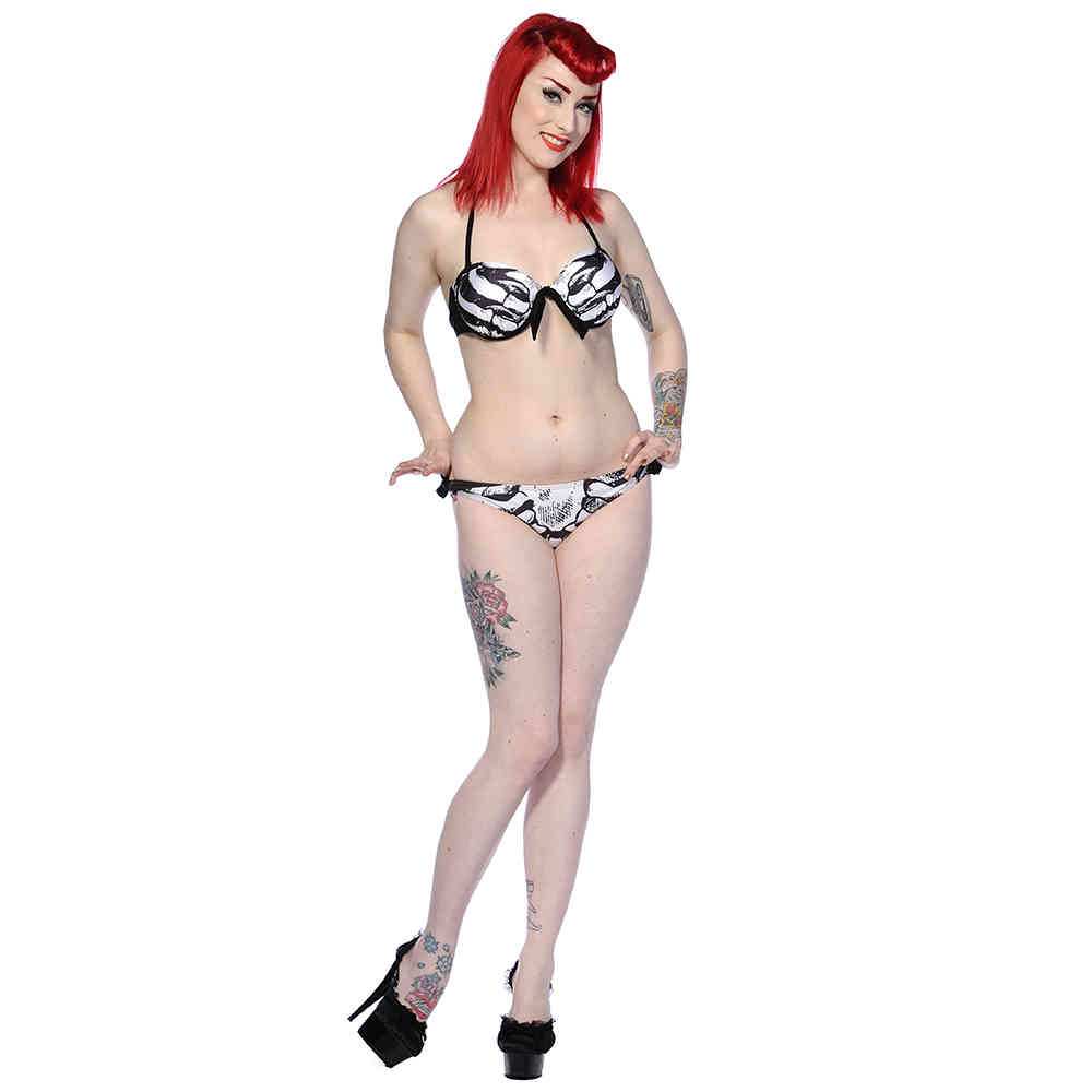 Banned - Black Ribcage Haut de bikini - Noir